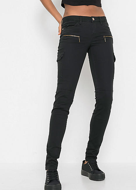 Zip Detailed Skinny Cargo Pants by 