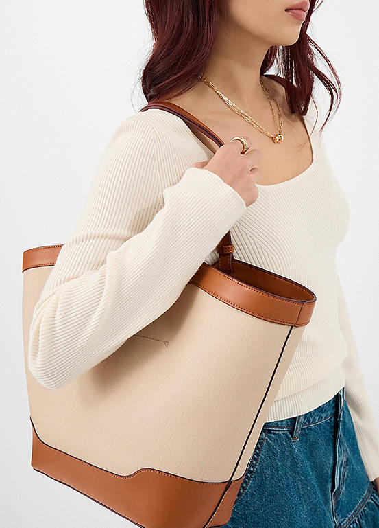 Accessorize Two Tone Canvas Tote Bag | Grattan