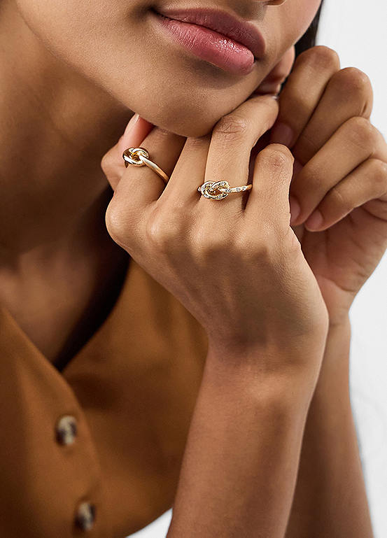 Accessorize Pack of 2 Knot Rings | Grattan