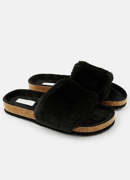 fluffy slider slippers