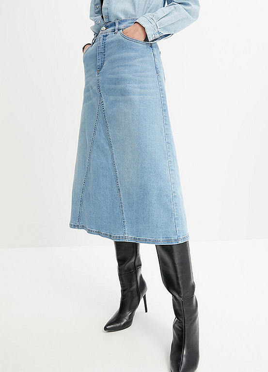 bonprix Denim Midi Skirt | Grattan