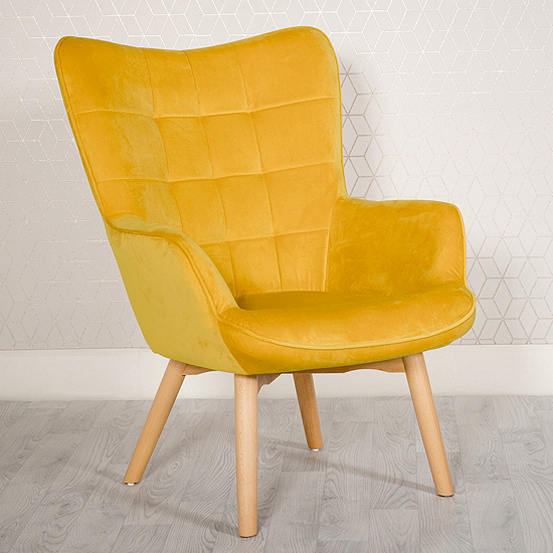 Dean Ochre Fabric Armchair Grattan