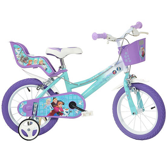 frozen bicycle with doll carrier