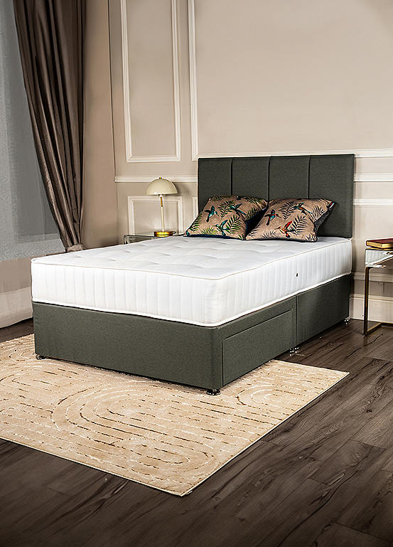 Esme 2 Drawer Divan Set With Open Coil Orthopaedic Mattress | Grattan