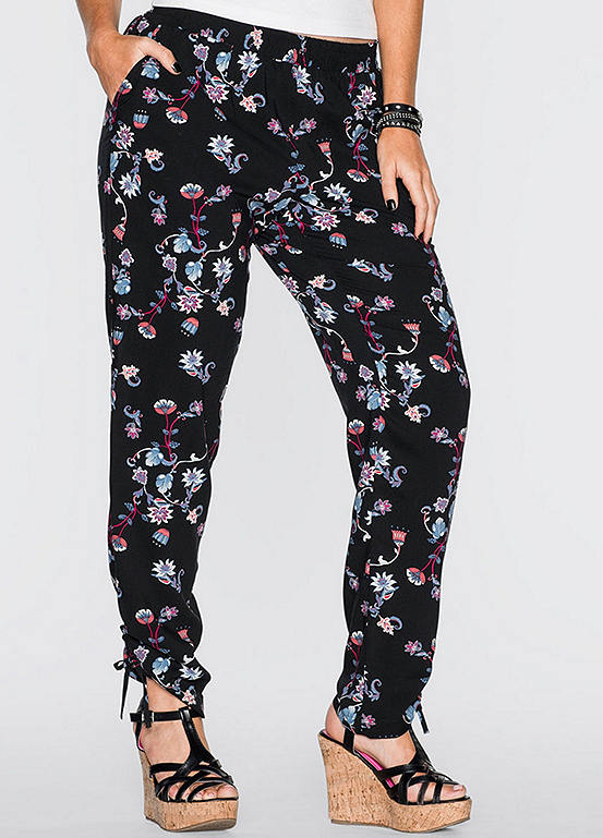 Floral Print Tapered Trousers by bonprix | Grattan