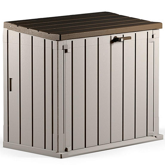 Brown Polypropylene Garden Storage Box, Large Outdoor Storage Box