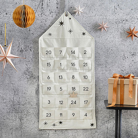 Ginger Ray Fabric Fill Your Own Fabric Christmas Advent Calendar with