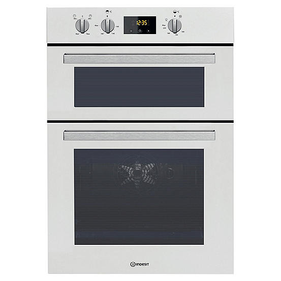 indesit double oven white