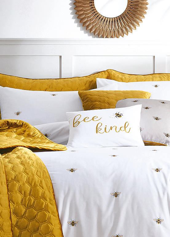 embroidered bee duvet cover