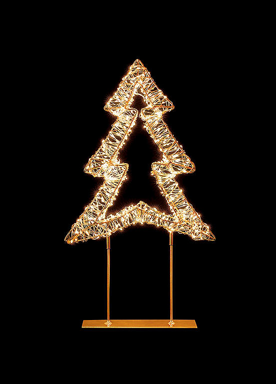 Gold Lighted Shatterproof Table Top Tree