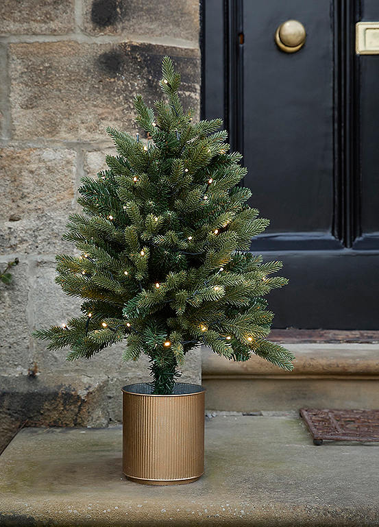 Lights4Fun 2ft 4in Pre Lit Outdoor Christmas Tree | Grattan