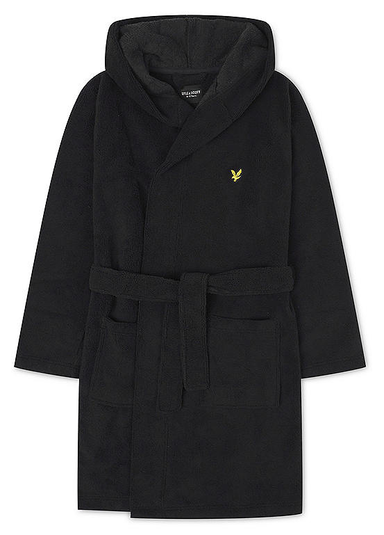 Lyle & Scott Bucke Boys Black Towelling Bath Robe Grattan