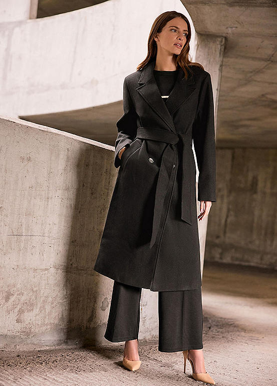 M&Co Button-Up Wrap Coat | Grattan