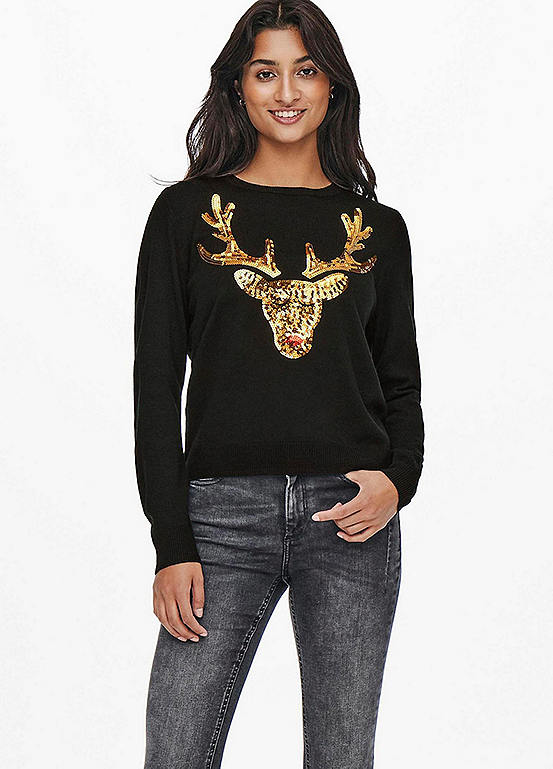 Only Sequin Christmas Sweater | Grattan