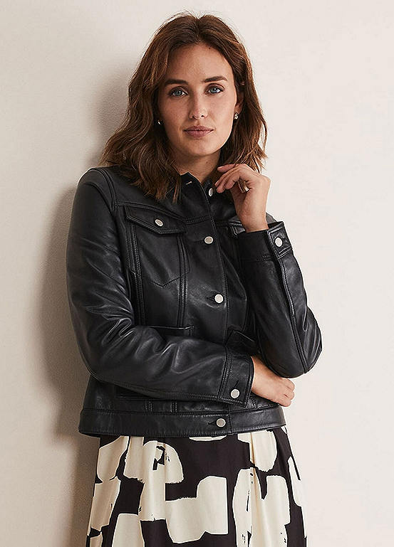 phase eight leather jacket
