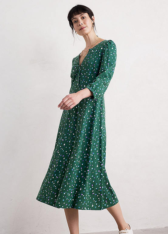 Seasalt Cornwall Green Rosemullion Organic Cotton Jersey Midi Dress ...
