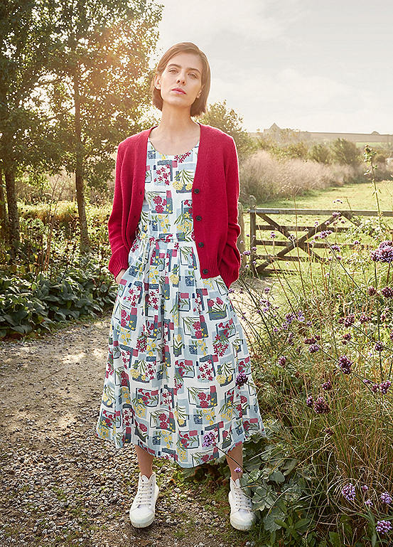 Seasalt Cornwall Multi Belle Fit & Flare Midi Dress | Grattan