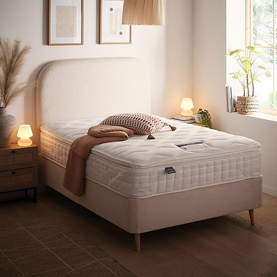Silentnight Cassia Boucle Bed Mattress & Headboard Set Grattan