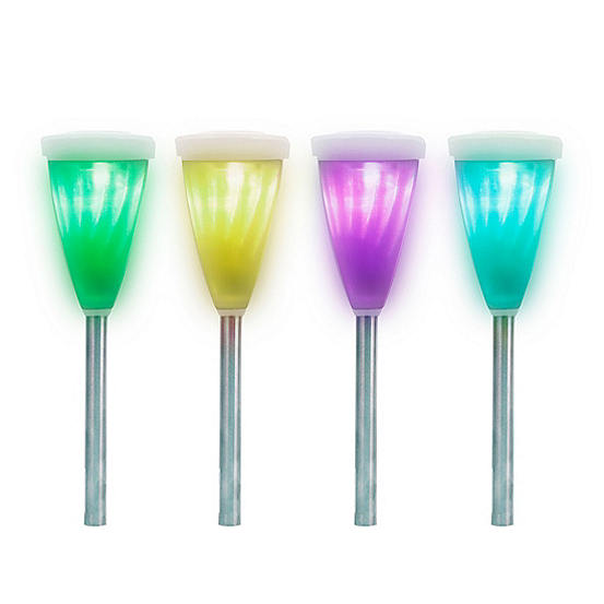 Streetwize Pack of 4 Multi-Function Colour Changing Stake Lights