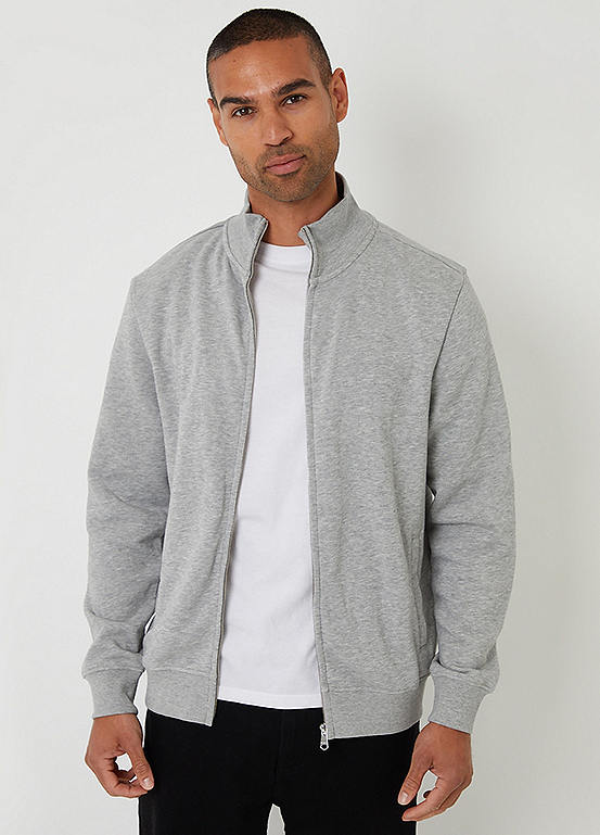 Black Gray Mixed Up Colorado Funnel Neck Sweatshirt with Pocket main image 1