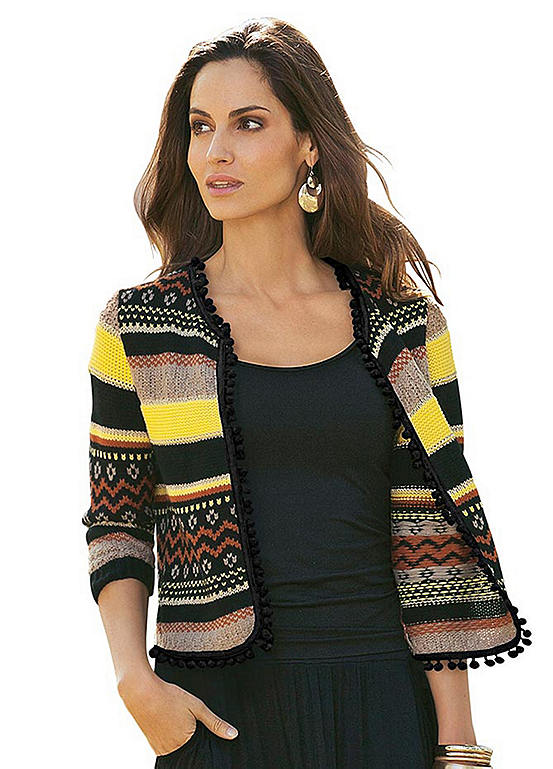 Together Ethnic Striped Cardigan by Creation L | Grattan