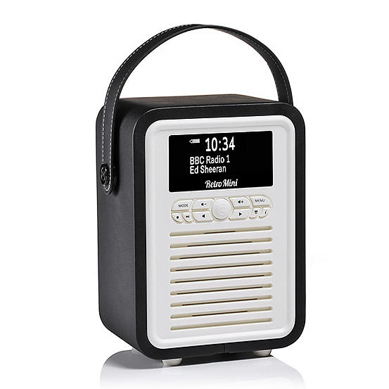 View Quest VQ Portable Retro Mini DAB & DAB+ Digital Radio Alarm Clock - Black