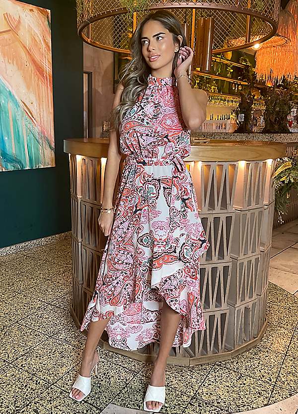 halter neck midi summer dress Long Summer Halter Neck Midi Dress Small