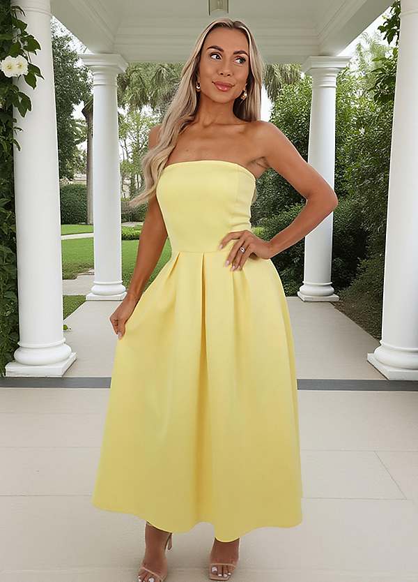 women's a line dress maxi long dress Studio 17 12497 - Long Two Tone Chiffon A-Line Dress