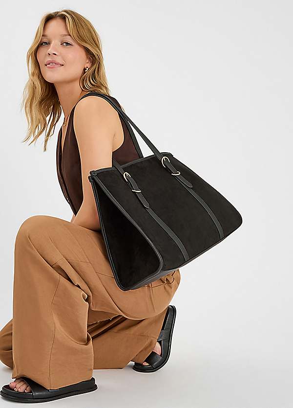 accessorize black suede and leather backpack Woven Detail Tote Bag Epic Armourys Adventurer Backpack Accessorize Fringe Suede Crossbody Bag