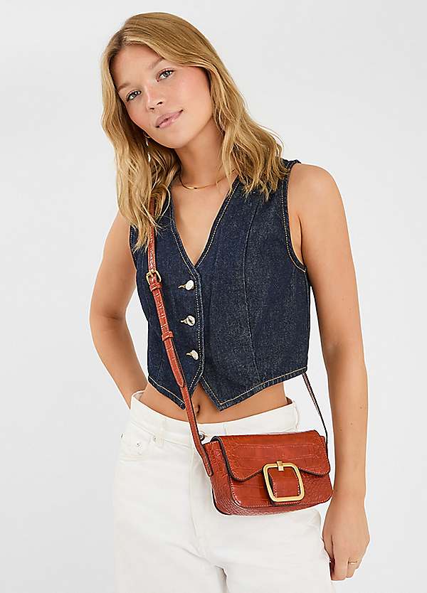 Accessorize Faux Croc Buckle Crossbody Bag Grattan