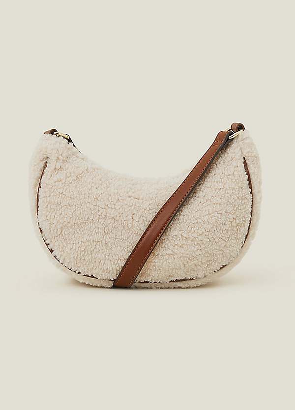 Accessorize Faux Shearling Sling Cross Body Bag Grattan
