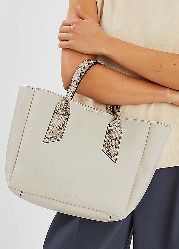 Accessorize Faux Snakeskin Handle Tote Bag | Grattan