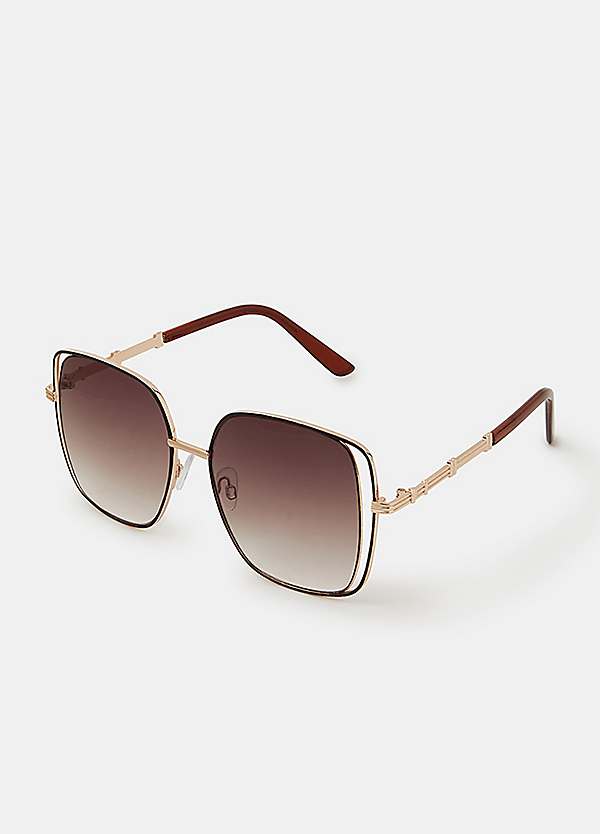 Accessorize Large Cut Out Square Sunglasses | Grattan display picture 1