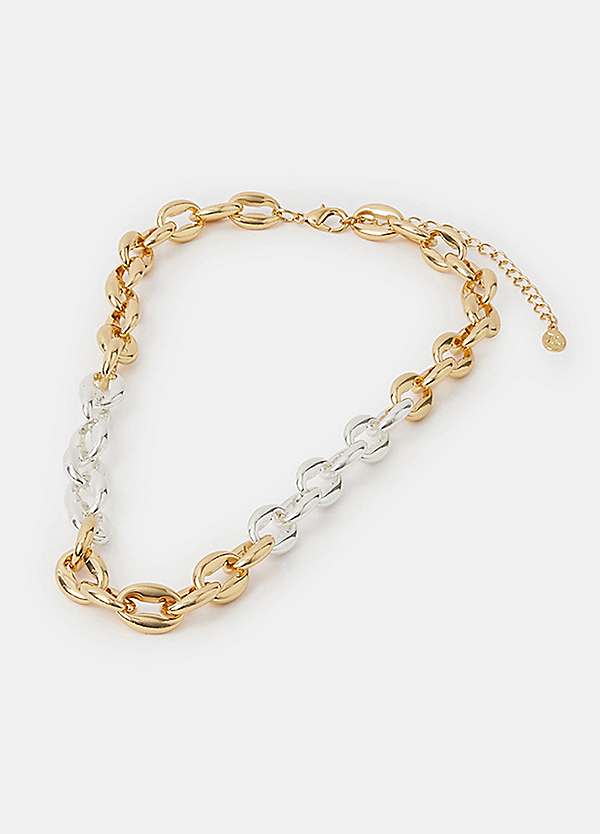 Accessorize Mixed Metal Chunky Link Chain Necklace | Grattan