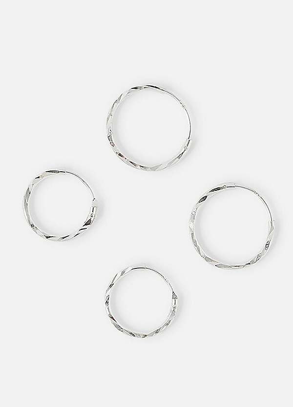 Accessorize silver store hoops