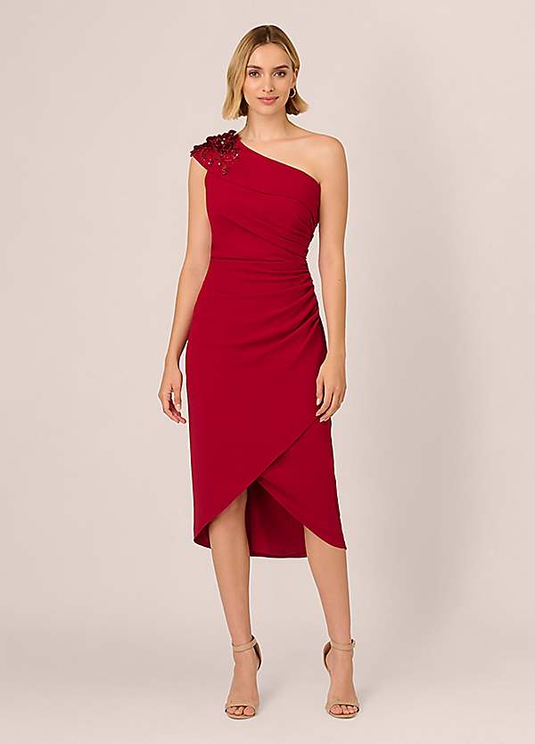Adrianna Papell Beaded Crepe Wrap Dress | Grattan