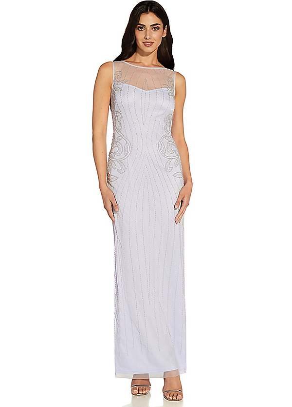 Adrianna Papell Beaded Long Dress