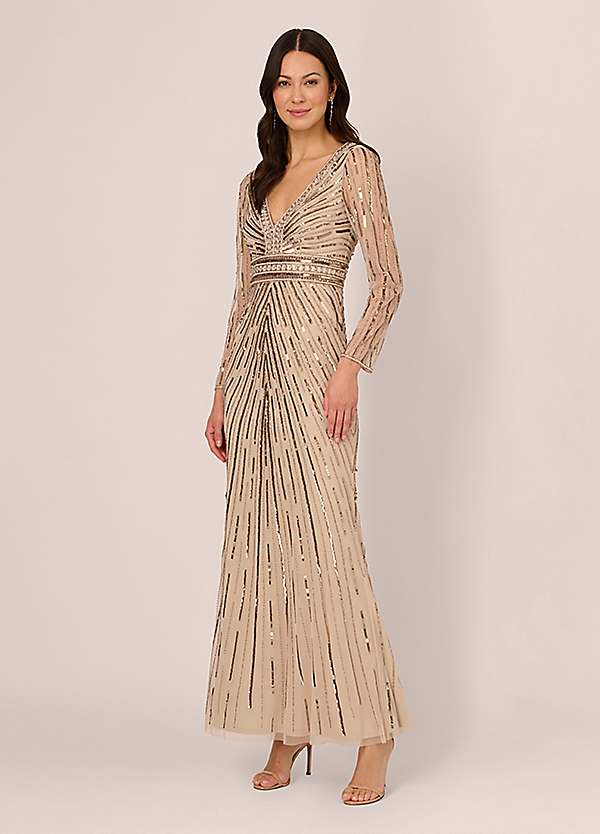 adrianna papell evening dresses uk Adrianna Papell Beaded Long Dress