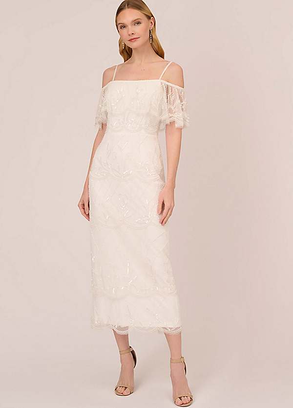 Adrianna Papell Beaded Tier Ankle Dress