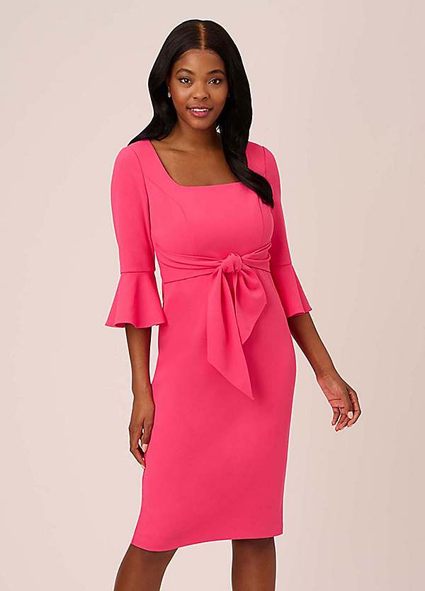 Adrianna Papell Bell Sleeve Tie Front Dress Grattan