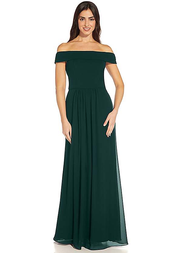 Adrianna Papell Crepe Chiffon Gown Grattan