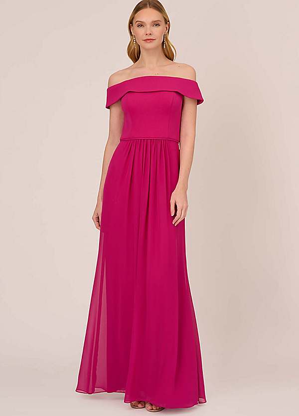 Adrianna Papell Crepe Chiffon Gown Grattan