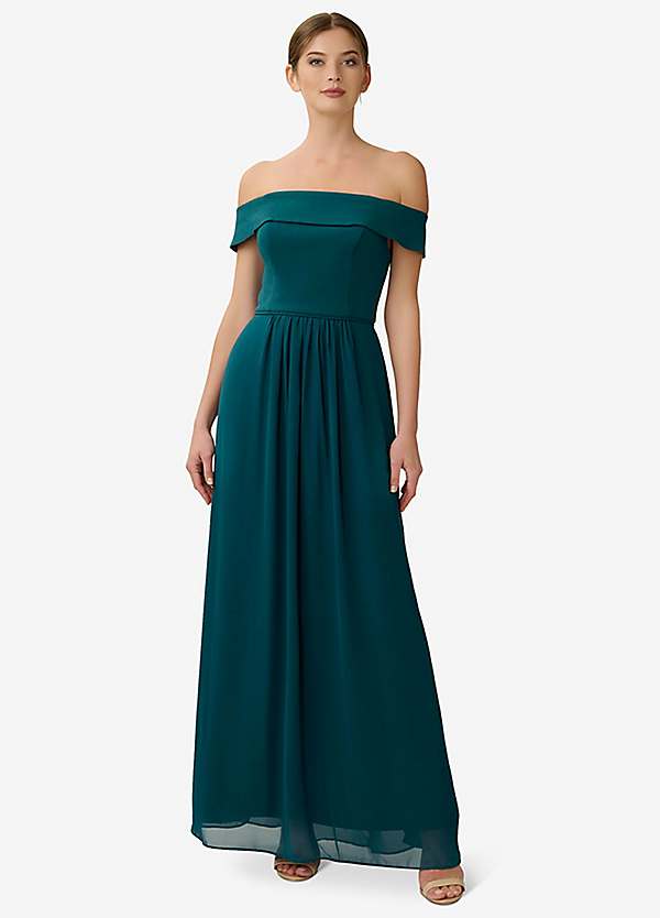 Adrianna Papell Crepe Chiffon Gown Grattan