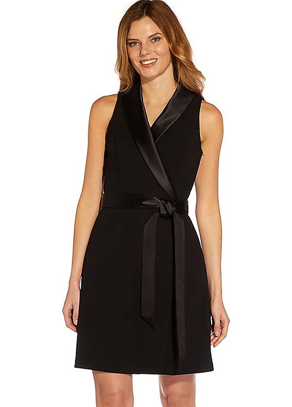 Adrianna Papell Crepe Tuxedo Dress