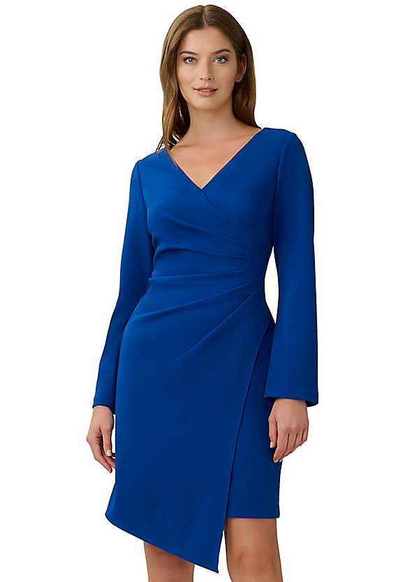 Adrianna Papell Draped Crepe Asymmetric Dress