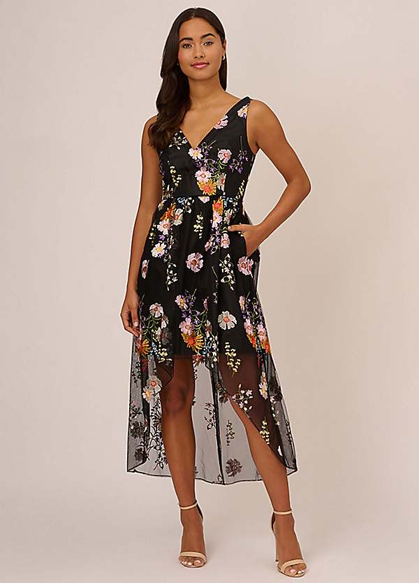 Adrianna Papell Embroidered High Low Dress Grattan