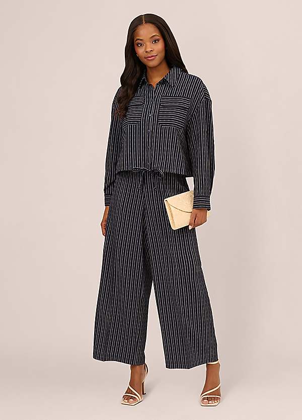 Adrianna Papell Full Length Pinstripe Woven Trousers Grattan