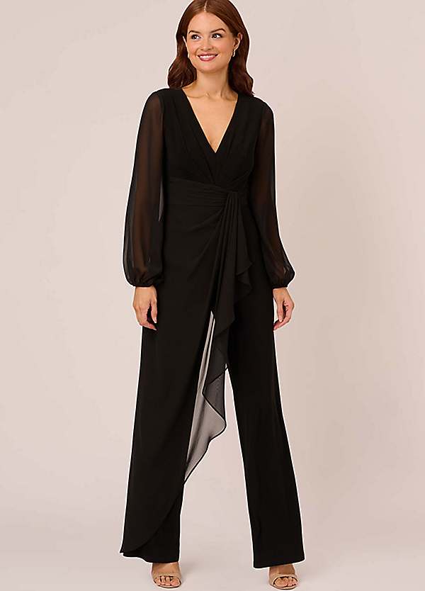 Adrianna Papell Jersey Chiffon Combo Jumpsuit