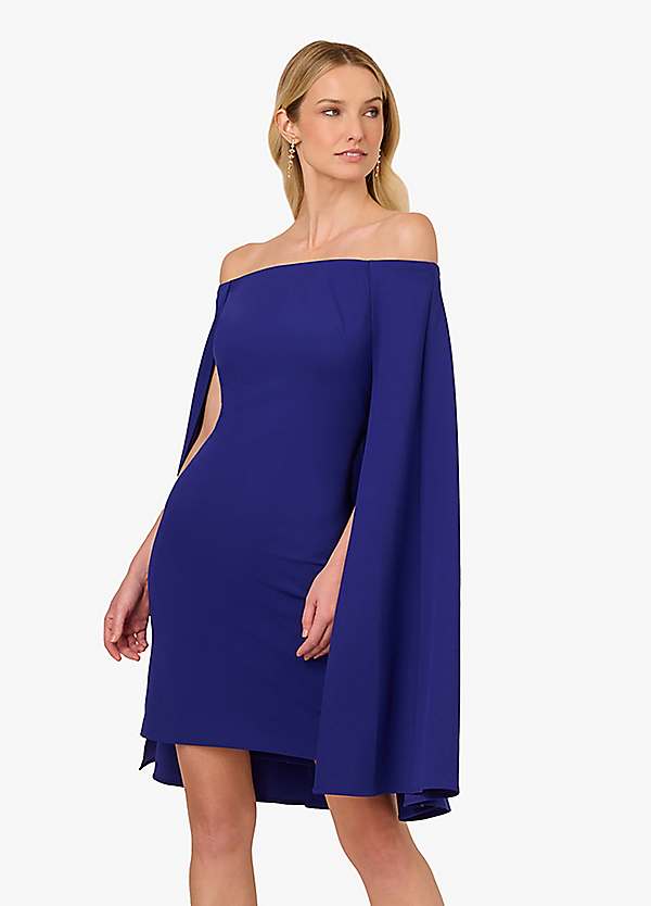 Adrianna Papell Off-Shoulder Cape Dress | Grattan