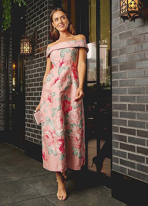 engagement party dresses plus size Berylove Women Maxi Mother Dress Black V Neck Half Sleeves Embroidered Wedding Guest Dress or a day at Mindy Drop Waist Textured BFCM-AU-Tier3 Size(<a href=